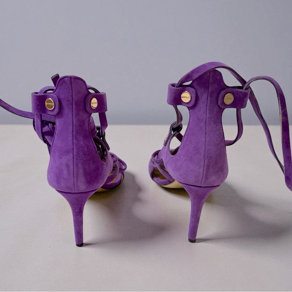 Etro Purple Lace-Up Suede High-Heel Sandals - Picture 4 of 13